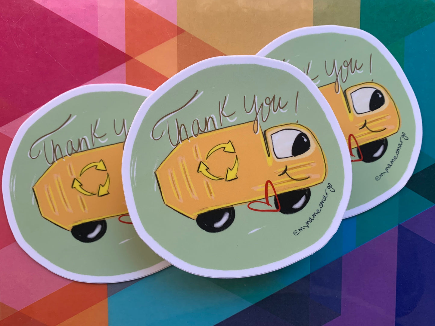 Recycling Truck Thank You Sticker